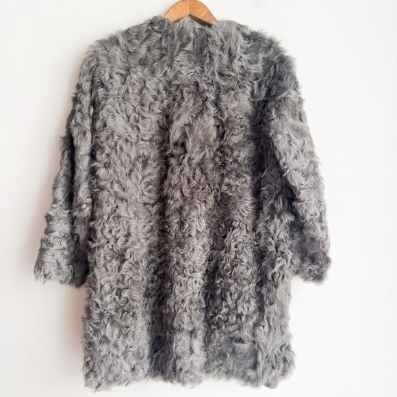 Vintage Gray Mongolian Curly Lamb Short Jacket S - Picture 5 of 7